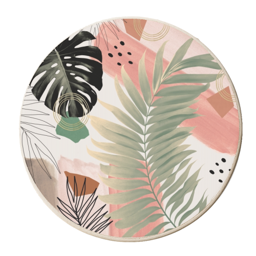 Palm Leaf Summer Glam #1 #tropical #decor #art - personalised beer coaster by Anita Bella Jantz