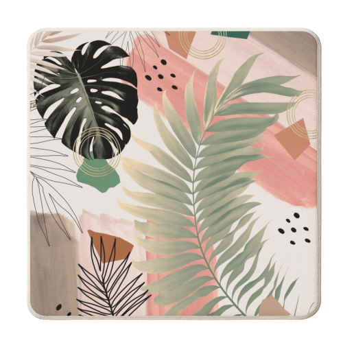 Palm Leaf Summer Glam #1 #tropical #decor #art - personalised beer coaster by Anita Bella Jantz