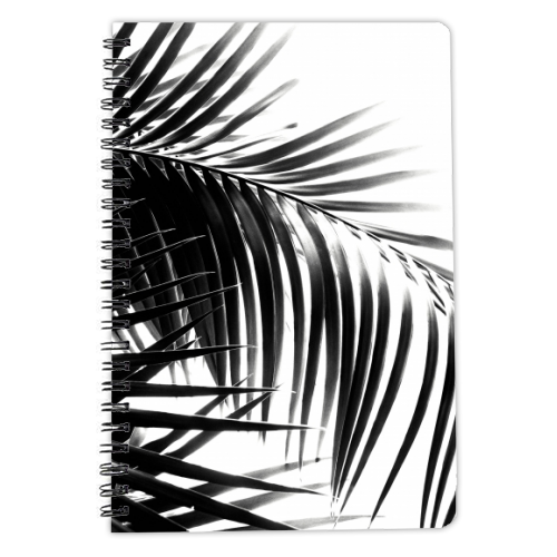 Palm Leaves Black & White Vibes #3 #tropical #decor #art - personalised A4, A5, A6 notebook by Anita Bella Jantz