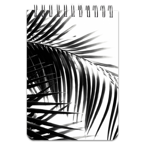 Palm Leaves Black & White Vibes #3 #tropical #decor #art - personalised A4, A5, A6 notebook by Anita Bella Jantz