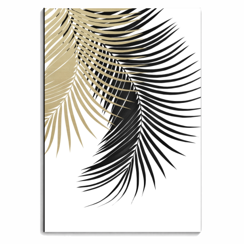 Palm Leaves Gold & Black Vibes #1 #tropical #decor #art - personalised A4, A5, A6 notebook by Anita Bella Jantz