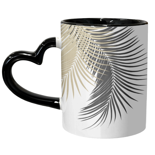 Palm Leaves Gold & Black Vibes #1 #tropical #decor #art - unique mug by Anita Bella Jantz