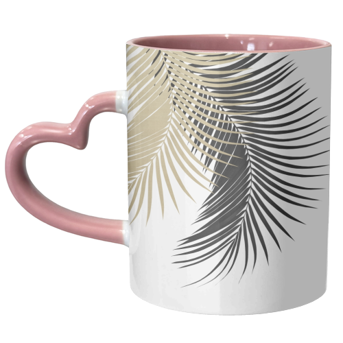 Palm Leaves Gold & Black Vibes #1 #tropical #decor #art - unique mug by Anita Bella Jantz