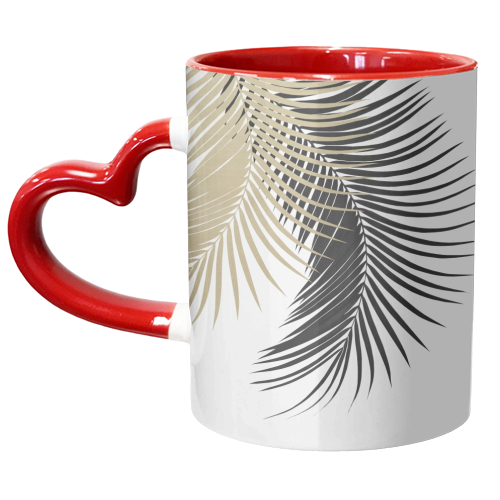 Palm Leaves Gold & Black Vibes #1 #tropical #decor #art - unique mug by Anita Bella Jantz