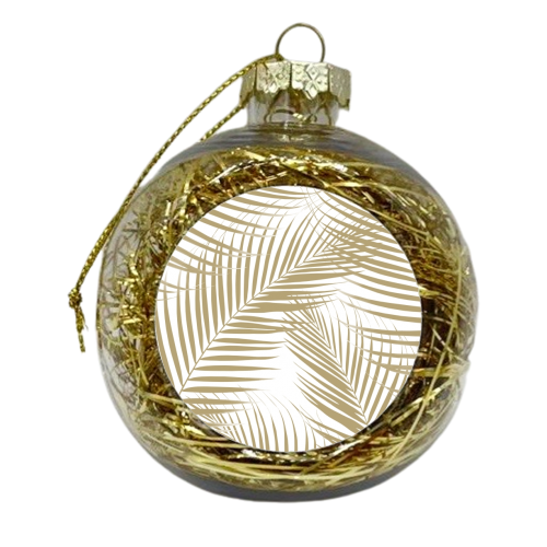 Palm Leaves - Gold Cali Vibes #1 #tropical #decor #art - xmas bauble by Anita Bella Jantz
