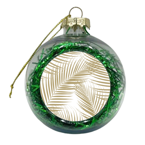 Palm Leaves - Gold Cali Vibes #1 #tropical #decor #art - xmas bauble by Anita Bella Jantz