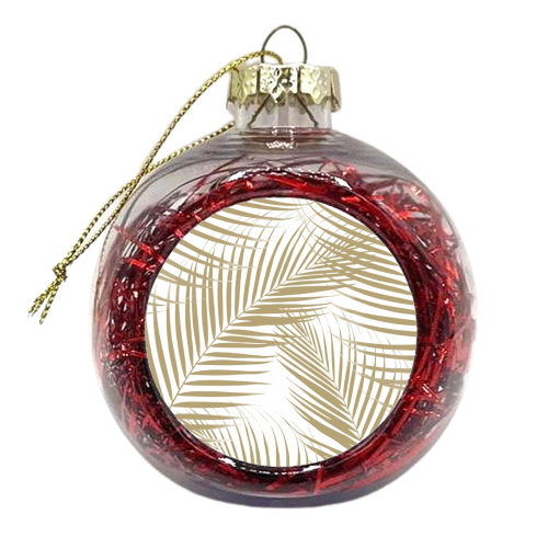Palm Leaves - Gold Cali Vibes #1 #tropical #decor #art - xmas bauble by Anita Bella Jantz