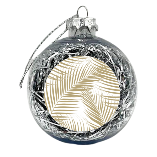 Palm Leaves - Gold Cali Vibes #1 #tropical #decor #art - xmas bauble by Anita Bella Jantz