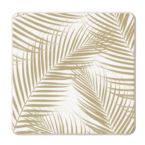 Palm Leaves - Gold Cali Vibes #1 #tropical #decor #art - personalised beer coaster by Anita Bella Jantz