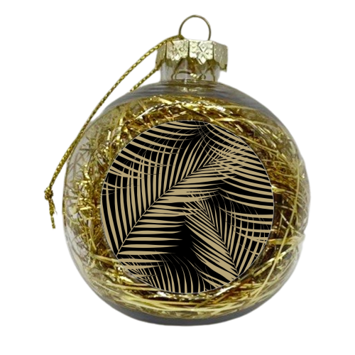 Palm Leaves - Gold Cali Vibes #2 #tropical #decor #art - xmas bauble by Anita Bella Jantz