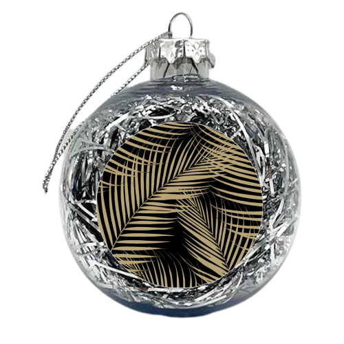 Palm Leaves - Gold Cali Vibes #2 #tropical #decor #art - xmas bauble by Anita Bella Jantz