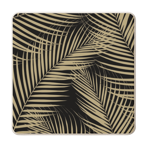 Palm Leaves - Gold Cali Vibes #2 #tropical #decor #art - personalised beer coaster by Anita Bella Jantz