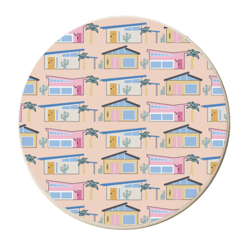 Palm Springs Architecture - personalised beer coaster by Lucy Elliott
