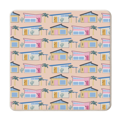 Palm Springs Architecture - personalised beer coaster by Lucy Elliott
