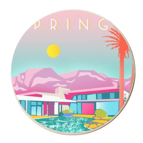 PALM SPRINGS - personalised beer coaster by Wallace Elizabeth