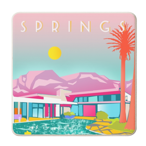 PALM SPRINGS - personalised beer coaster by Wallace Elizabeth