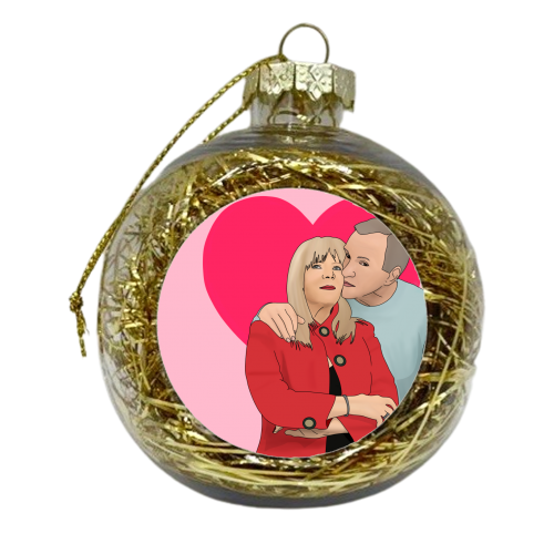 Pam & Mick - xmas bauble by Pink and Pip