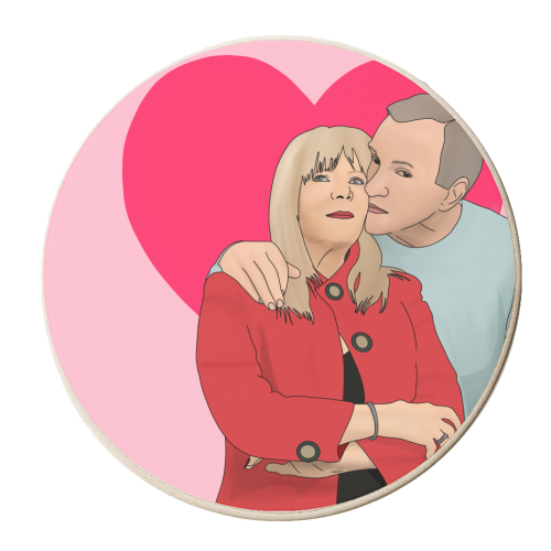 Pam & Mick - personalised beer coaster by Pink and Pip