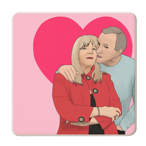 Pam & Mick - personalised beer coaster by Pink and Pip