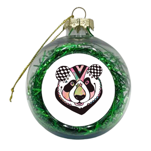 Panda Face - xmas bauble by Cassie Swindlehurst