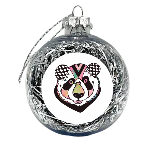 Panda Face - xmas bauble by Cassie Swindlehurst