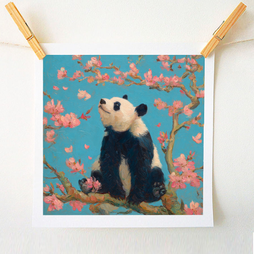 Panda on tree - A1 - A4 art print by DejaReve