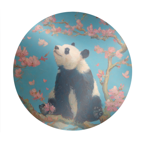 Panda on tree - Circle Sticker by DejaReve