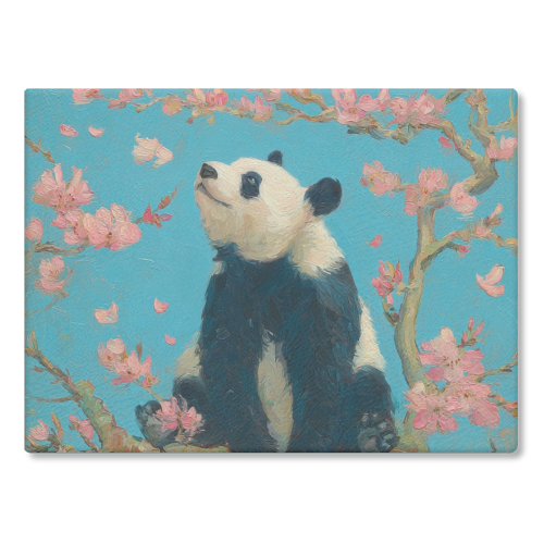 Panda on tree - glass chopping board by DejaReve