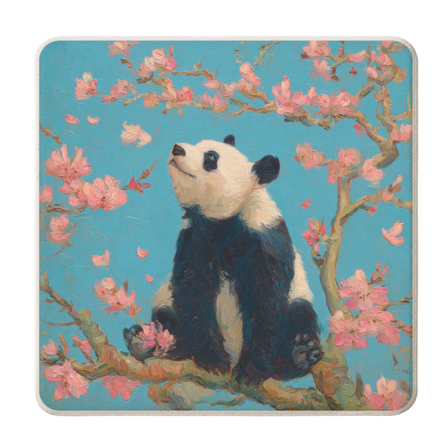 Panda on tree - personalised beer coaster by DejaReve