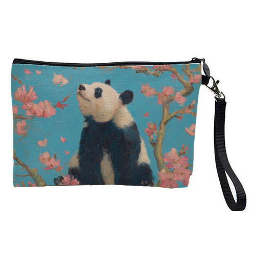 Panda on tree - pretty makeup bag by DejaReve