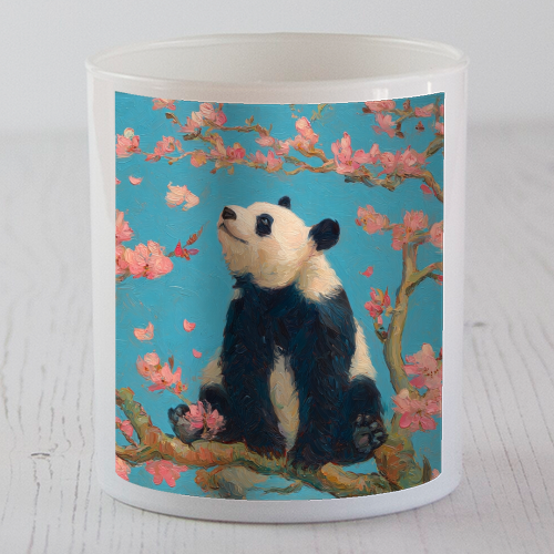 Panda on tree - scented candle by DejaReve