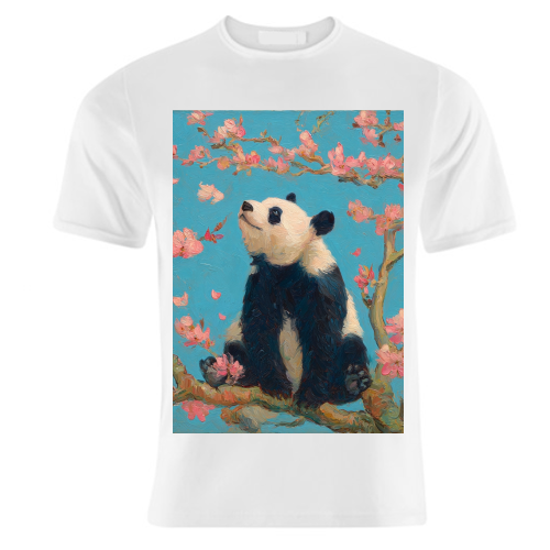 Panda on tree - unique t shirt by DejaReve