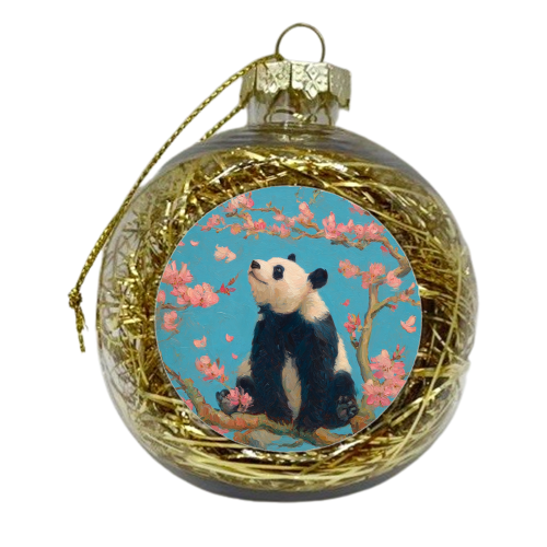 Panda on tree - xmas bauble by DejaReve