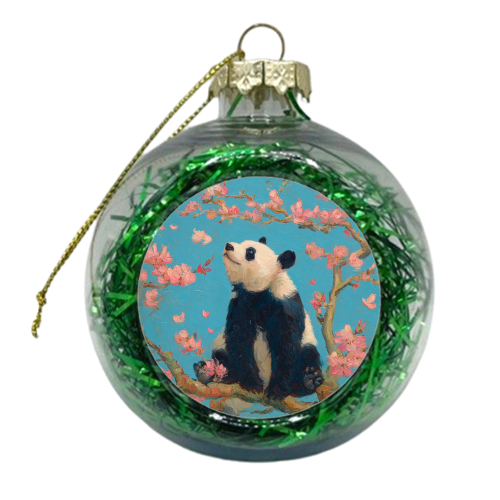 Panda on tree - xmas bauble by DejaReve
