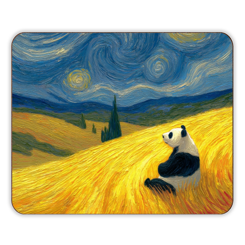 Panda starring at stars - designer placemat by DejaReve
