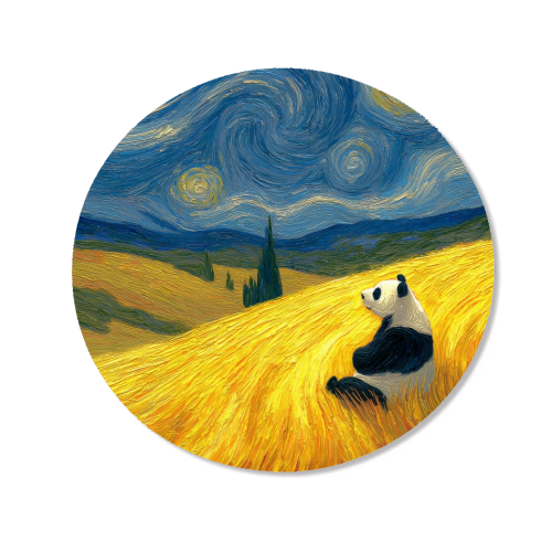 Panda starring at stars - Magnet by DejaReve