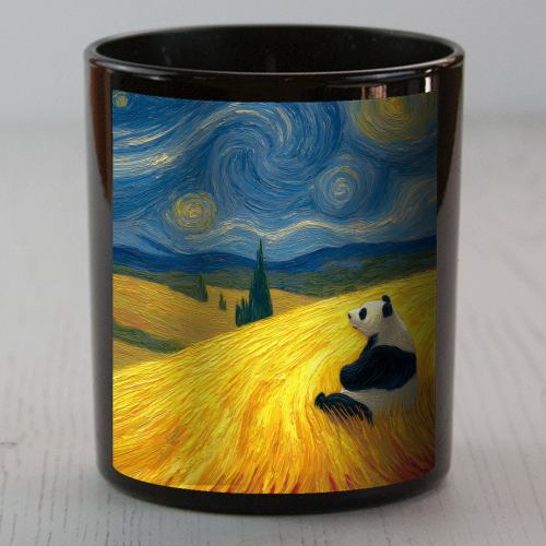Panda starring at stars - scented candle by DejaReve
