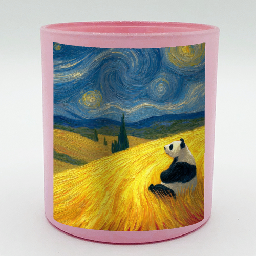 Panda starring at stars - scented candle by DejaReve