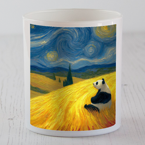 Panda starring at stars - scented candle by DejaReve