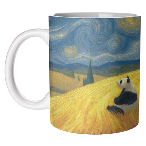 Panda starring at stars - unique mug by DejaReve