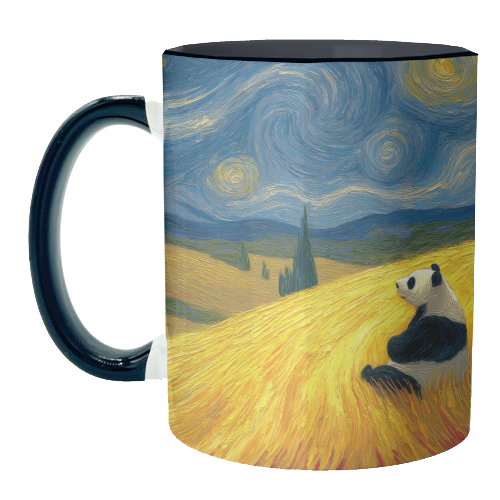 Panda starring at stars - unique mug by DejaReve
