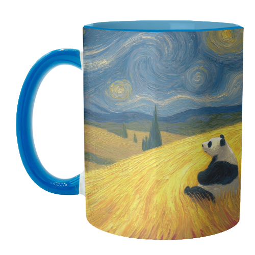 Panda starring at stars - unique mug by DejaReve