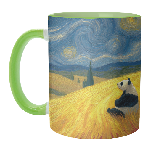 Panda starring at stars - unique mug by DejaReve
