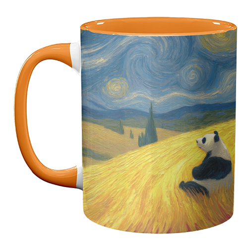 Panda starring at stars - unique mug by DejaReve