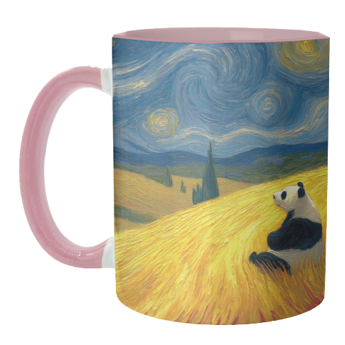 Panda starring at stars - unique mug by DejaReve