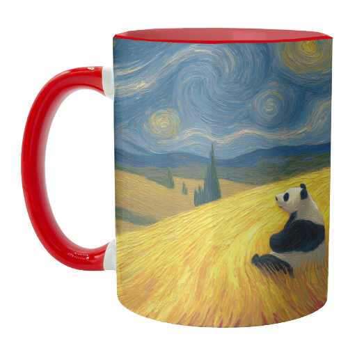Panda starring at stars - unique mug by DejaReve
