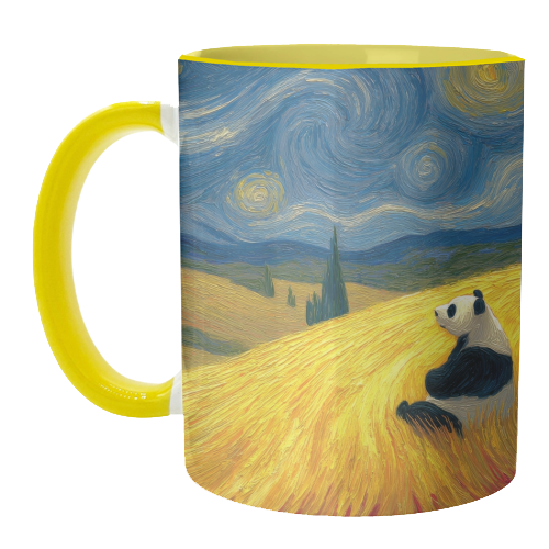 Panda starring at stars - unique mug by DejaReve