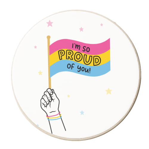 Pansexual proud of you - personalised beer coaster by Loren Grosvenor