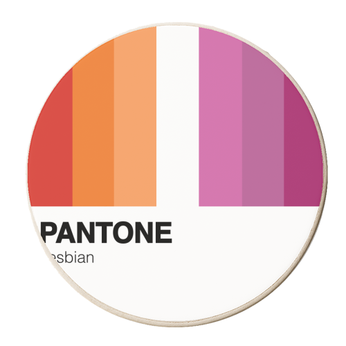 Pantone Colour Lesbian LGBTQ+ Pride Queer Design - personalised beer coaster by AbiGoLucky