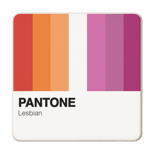Pantone Colour Lesbian LGBTQ+ Pride Queer Design - personalised beer coaster by AbiGoLucky